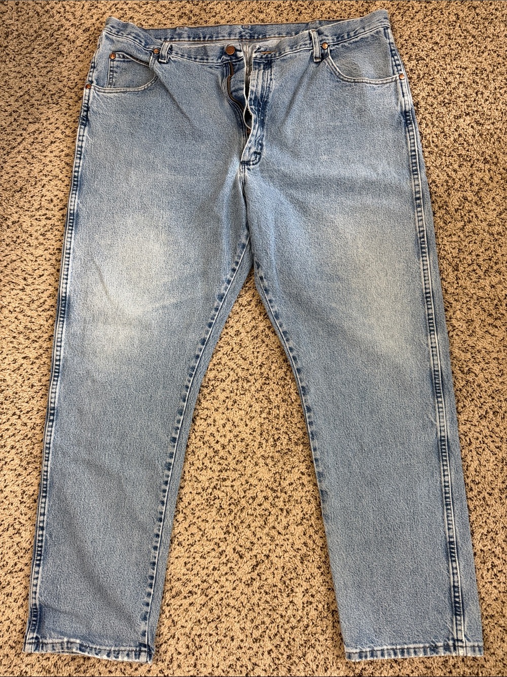 Wrangler® Cowboy Cut® Original Fit Jean 100% Cotton Bleach Naturally Distressed